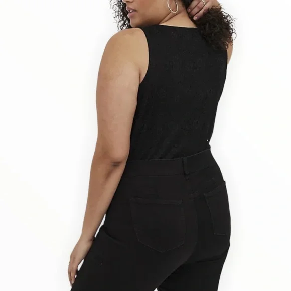 Torrid Surplice Strappy Bodysuit Lace Black - Picture 4 of 10